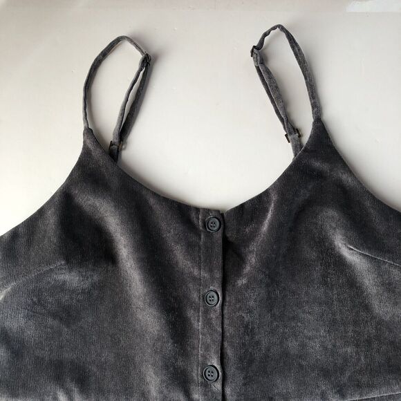 Urban Outfitters Cooperative Velvet Mini Dress Button Front Size Large - Picture 10 of 11